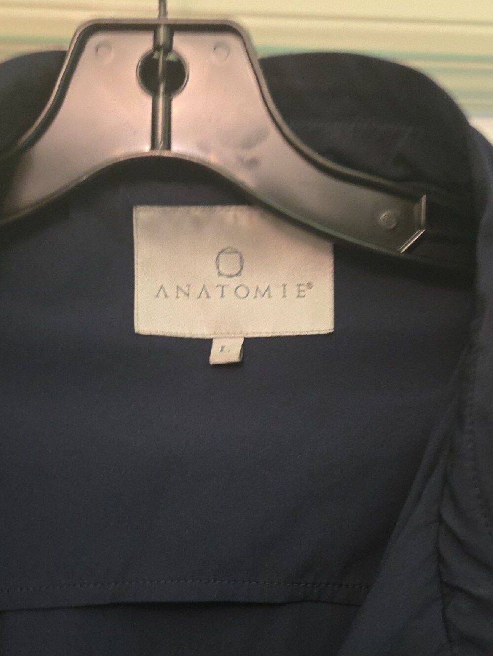 Anatomie Navy Hooded Light Weight Travel Jacket/ Coat L - Picture 2 of 3